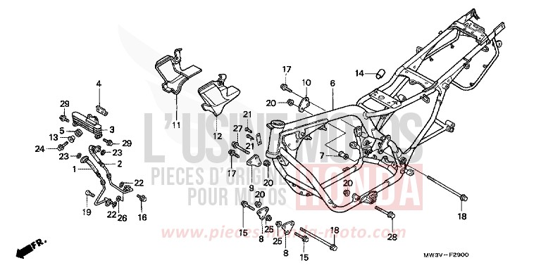 RAHMENKOERPER von CB1300 Super Bold'or ABS CANDY GLORY RED-U (R101) von 2001